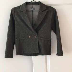 Boys black n white herringbone blazer size 10